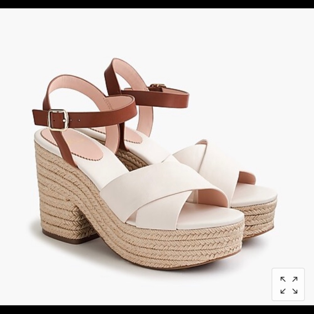 Jcrew platform espadrille (leather)